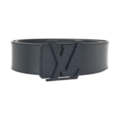 美品 LOUIS VUITTON ルイヴィトン エピ サンチュール LVイニシャル 90cm/36インチ ブラック 黒 ノワール レザー ベルト 602639 【中古】