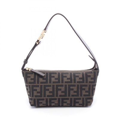 フェンディ FENDI ヴァニティ ポーチ スモール ズッカ ハンドバッグ バッグ キャンバス レザー レディース ブラウン系 / ブラック系 8BS124B17AF14YN 【新品】
