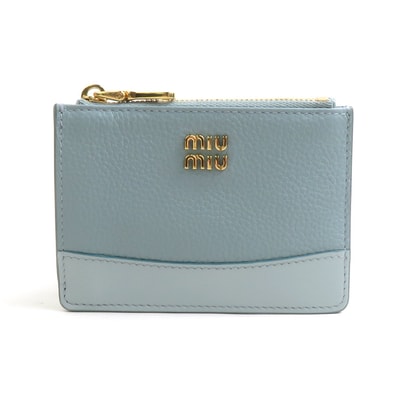 ミュウミュウ MIUMIU コインケース レザー ライトブルー レディース【中古】 h32667j