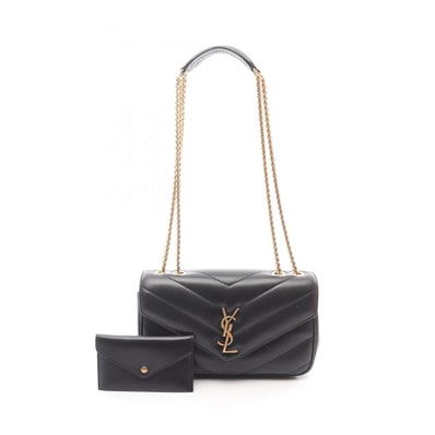 サンローランパリ SAINT LAURENT PARIS LOULOU スモール ショルダーバッグ バッグ レザー レディース ブラック系 801437AAEAX1000 【新品】