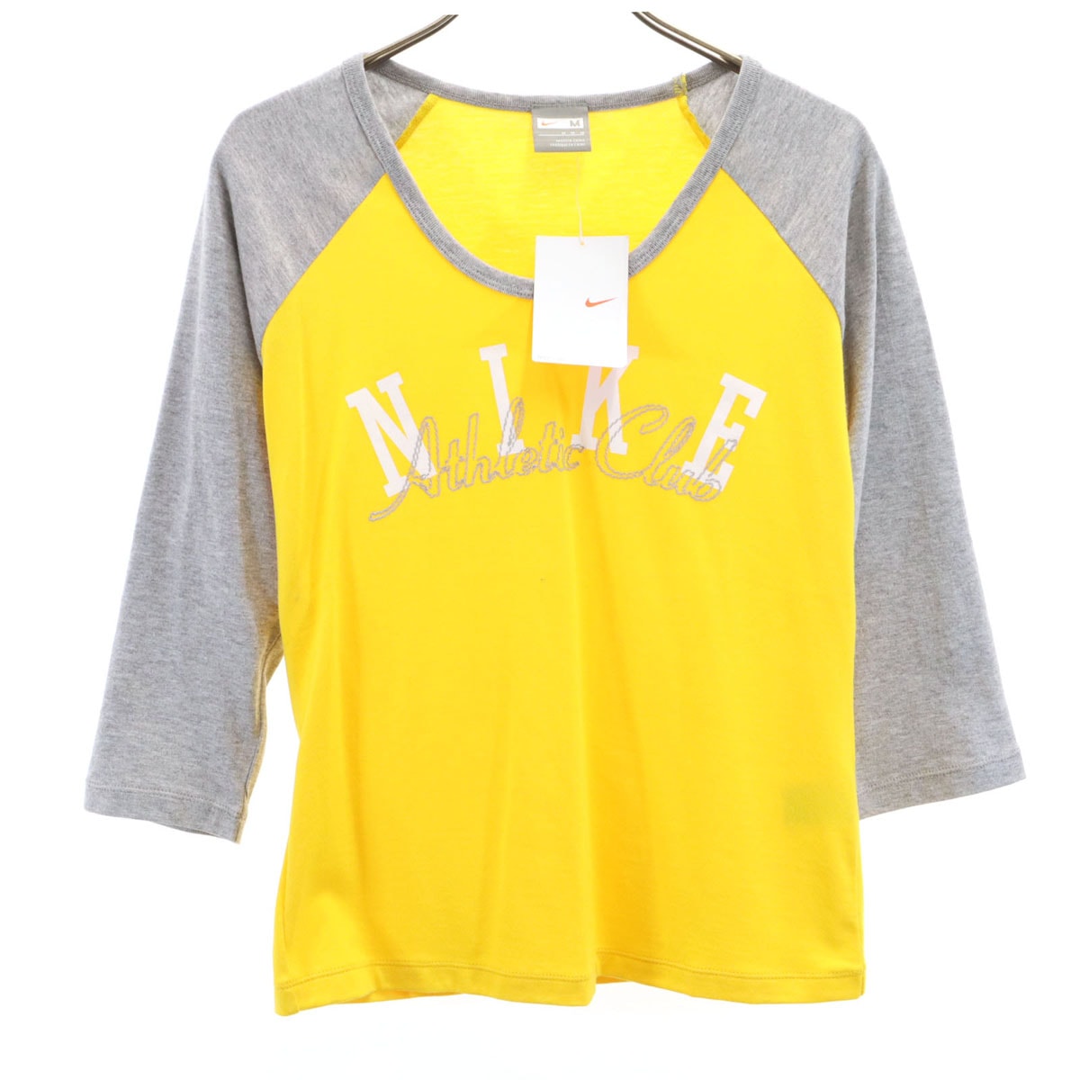 未使用 NIKE ナイキ 7分袖 Tシャツ M イエロー系
