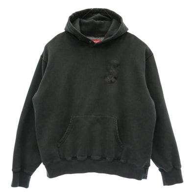 Supreme シュプリーム 23SS Overdyed S Logo Hooded Sweatshirt オーバーダイド ロゴ フーデッド スウェットシャツ プルオーバー パーカー フーディー ブラック系 M【中古】