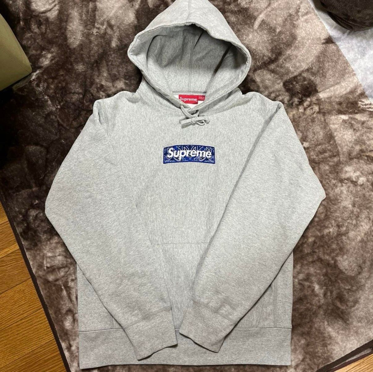 Supreme Bandana Box Logo Hooded Sweatshirt "Grey"