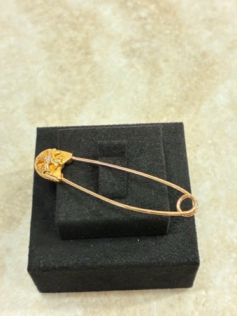 【Chrome Hearts】セーフティピン#2 ラージ GLD CHプラス ダイヤ1石