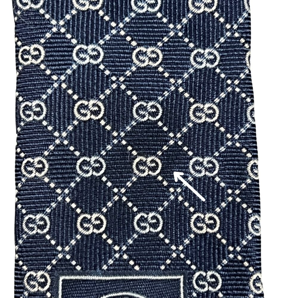 C (やや傷や汚れあり)】GUCCI グッチ GG柄 シルク ネクタイ 55473
