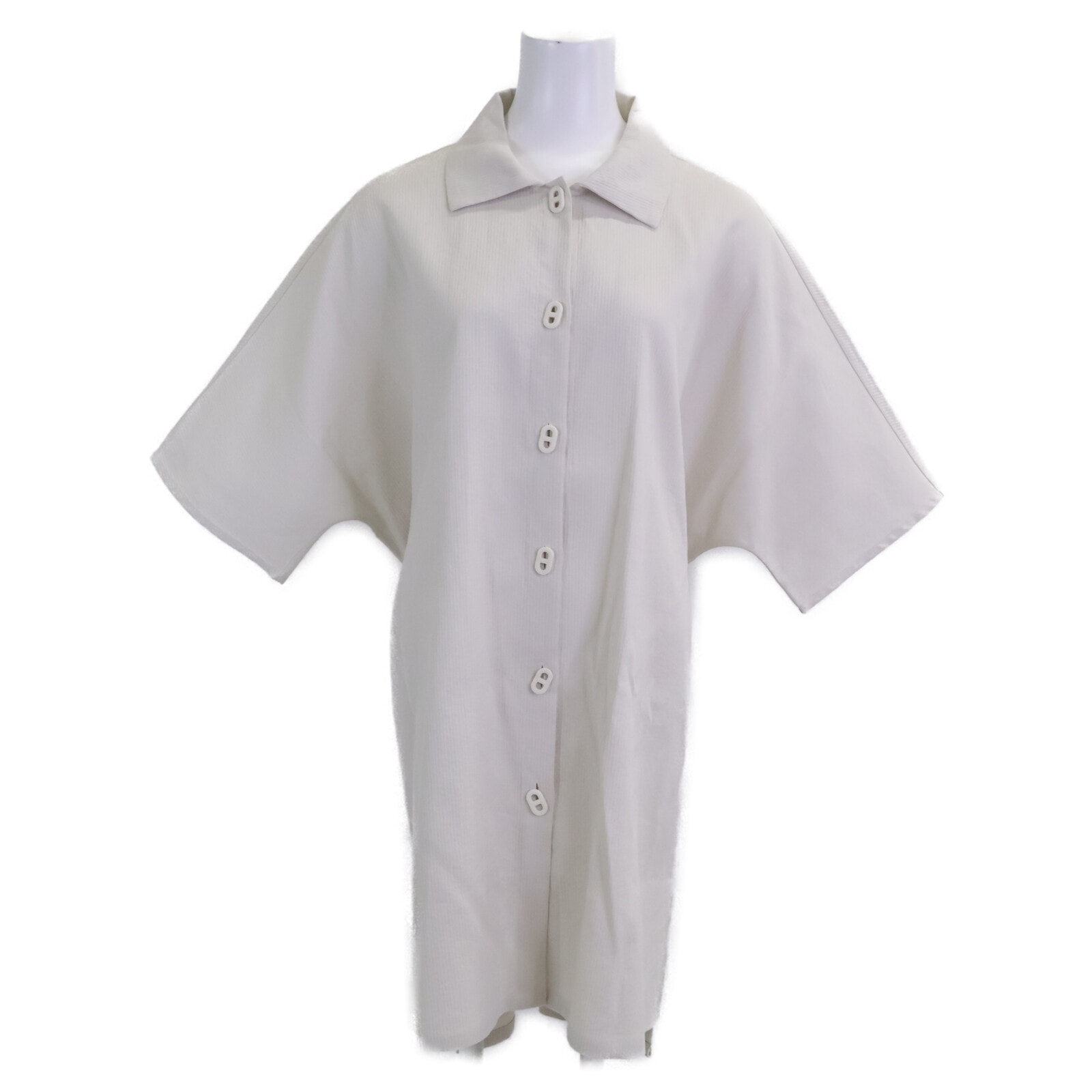 エルメス 新品同様 国内正規 24SS 4E3528DO コットンxナイロン シェーヌダンクルボタン ベルテッドシャツドレス 36