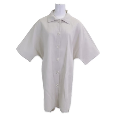 エルメス 新品同様 国内正規 24SS 4E3528DO コットンxナイロン シェーヌダンクルボタン ベルテッドシャツドレス 36