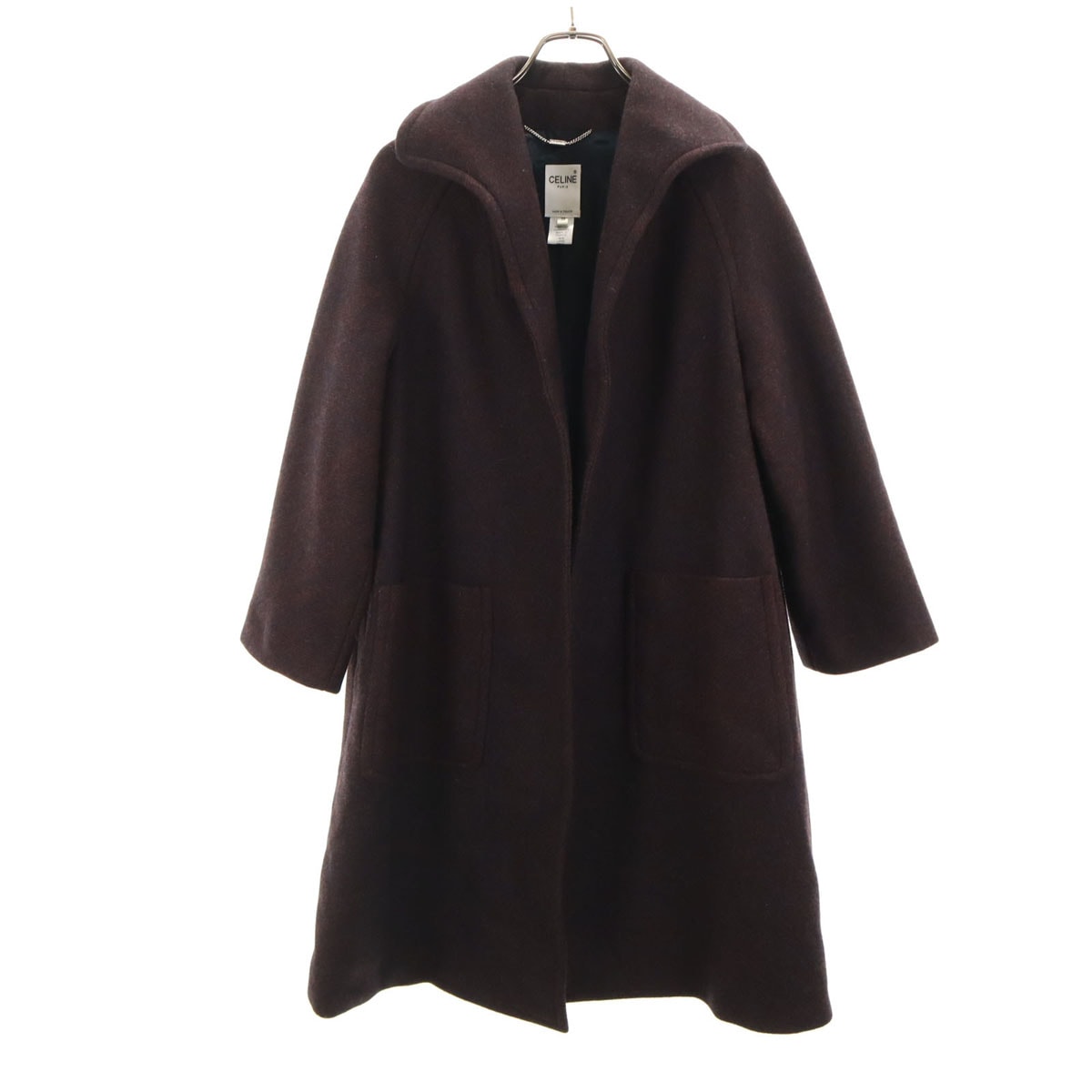 美品 CELINE セリーヌ フランス製 ウールコート 38 ブラウン