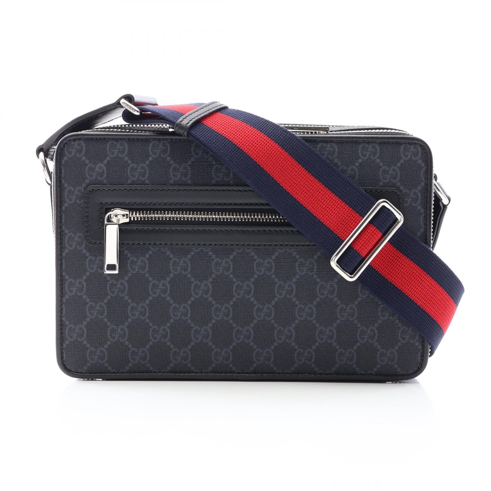 グッチ GUCCI GGスプリーム ショルダーバッグ バッグ PVCコーティングキャンバス レザー メンズ ブラック系 822072FADJA1042 【新品】