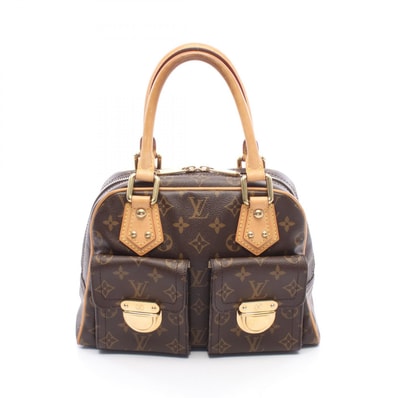 ルイ・ヴィトン LOUIS VUITTON マンハッタンPM ハンドバッグ バッグ PVCコーティングキャンバス レザー モノグラム レディース ブラウン系 M40026 【中古】