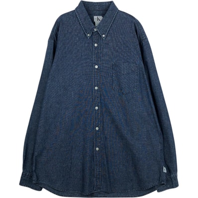 古着 90~00年代 カルバンクライン Calvin klein JEANS 長袖 ボタンダウンシャツ メンズXL相当 ヴィンテージ/eaa643881