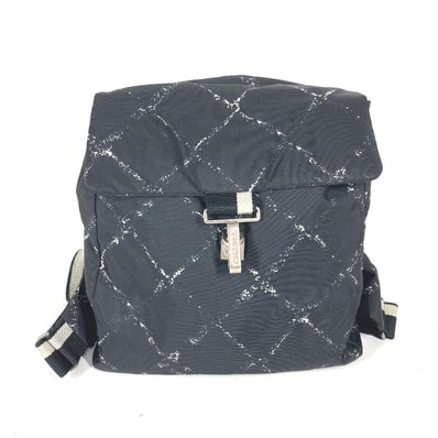 シャネル CHANEL 旧トラベルライン バックパック カバン リュックサック ナイロン ブラック