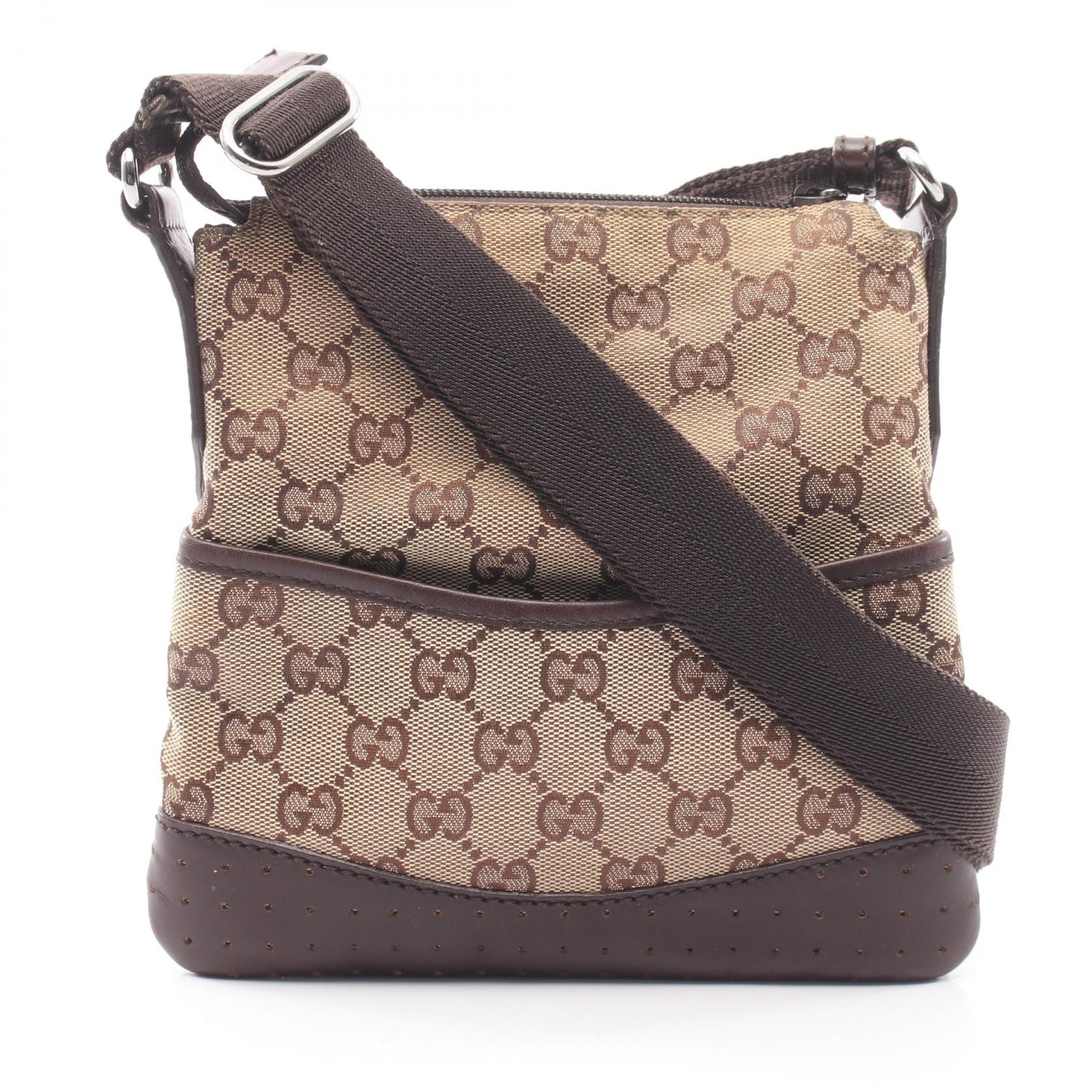 グッチ GUCCI GGキャンバス ショルダーバッグ バッグ キャンバス レザー レディース ベージュ系 / ブラウン系 147671 【中古】