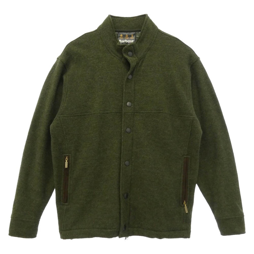 Barbour バブアー 8368 FELTED WOOL JKT ハイネック ウール ジップアップ スナップボタン ブルゾン ジャケット モスグリーン系 M【中古】