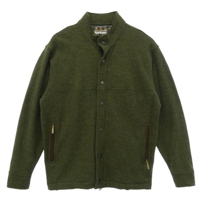 Barbour バブアー 8368 FELTED WOOL JKT ハイネック ウール ジップアップ スナップボタン ブルゾン ジャケット モスグリーン系 M【中古】