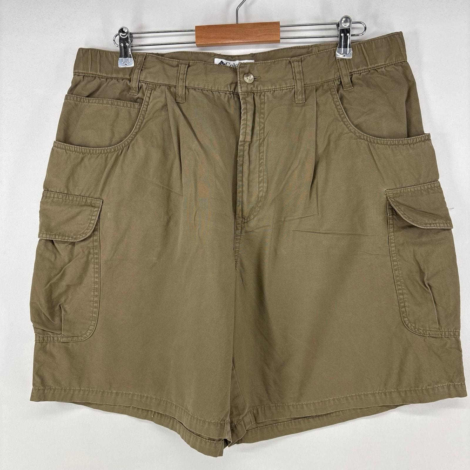 古着 コロンビア Columbia ショートパンツ チノパン ジップ カーゴパンツ ワンポイントロゴ ハーフパンツ w38 ブラウン メンズ