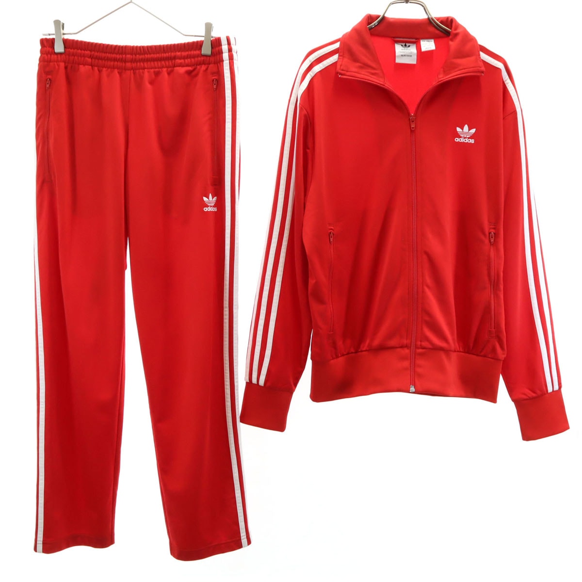 adidas アディダス トラックジャケット 上下セットアップ L レッド ジャージ