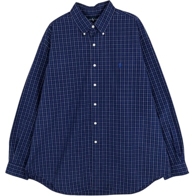 古着 90年代 ラルフローレン Ralph Lauren BLAKE 長袖 ボタンダウンチェックシャツ メンズXL相当 ボタンダウン ヴィンテージ/eaa676551