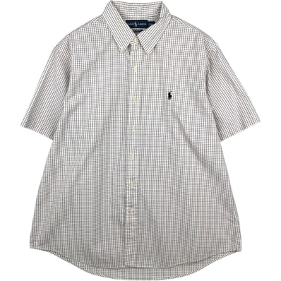 古着 ラルフローレン Ralph Lauren CUSTOM FIT 半袖 ボタンダウン チェックシャツ メンズXL相当/eaa644825