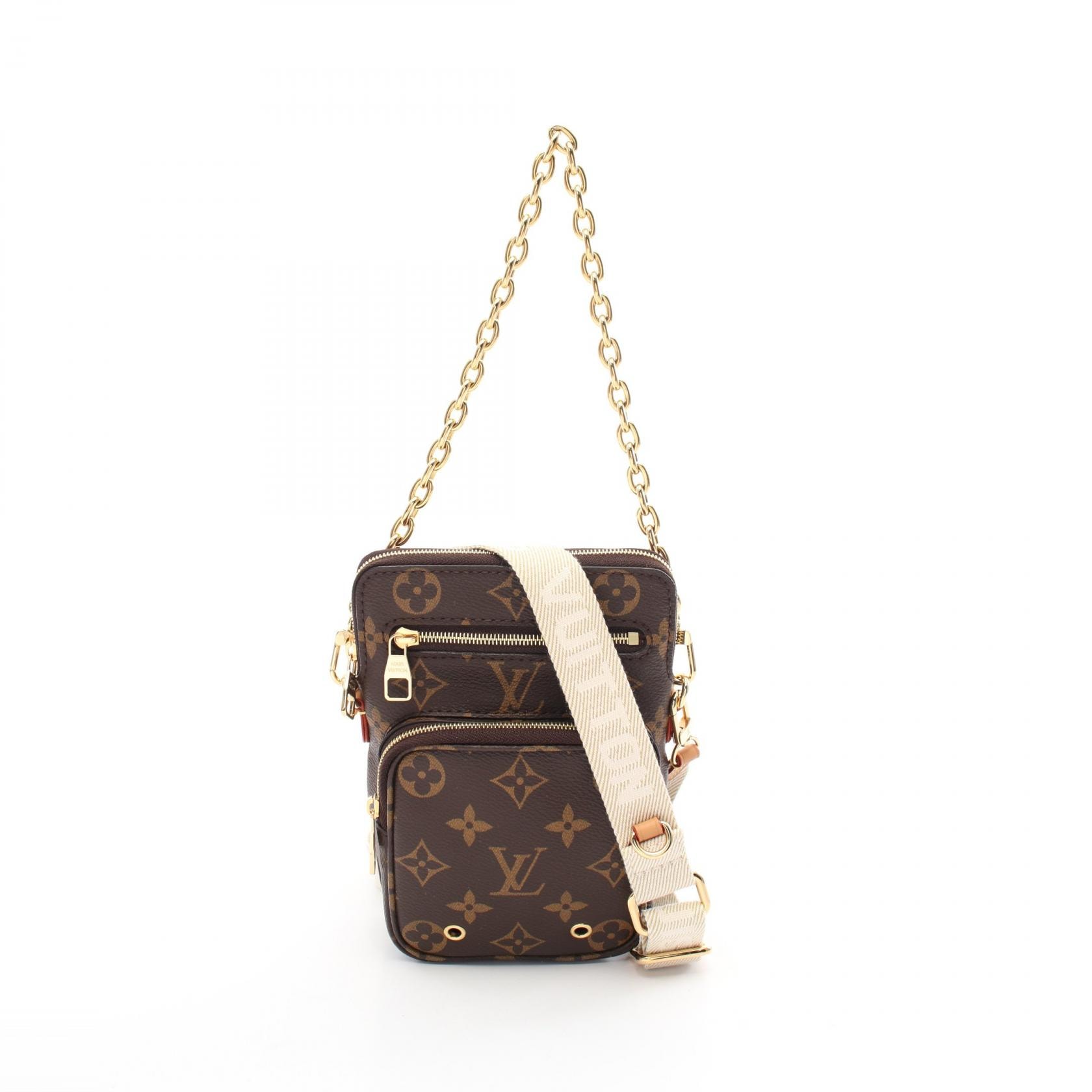 ルイ・ヴィトン LOUIS VUITTON ユーティリティ クロスボディ ショルダーバッグ バッグ PVCコーティングキャンバス レザー モノグラム レディース ブラウン系 M80746 【中古】