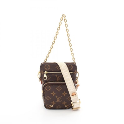 ルイ・ヴィトン LOUIS VUITTON ユーティリティ クロスボディ ショルダーバッグ バッグ PVCコーティングキャンバス レザー モノグラム レディース ブラウン系 M80746 【中古】