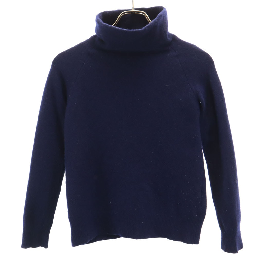 YOHJI YAMAMOTO+NOIR ヨウジヤマモトプリュスノアール 日本製 ウール 長袖 タートルネック ニット 2 ネイビー