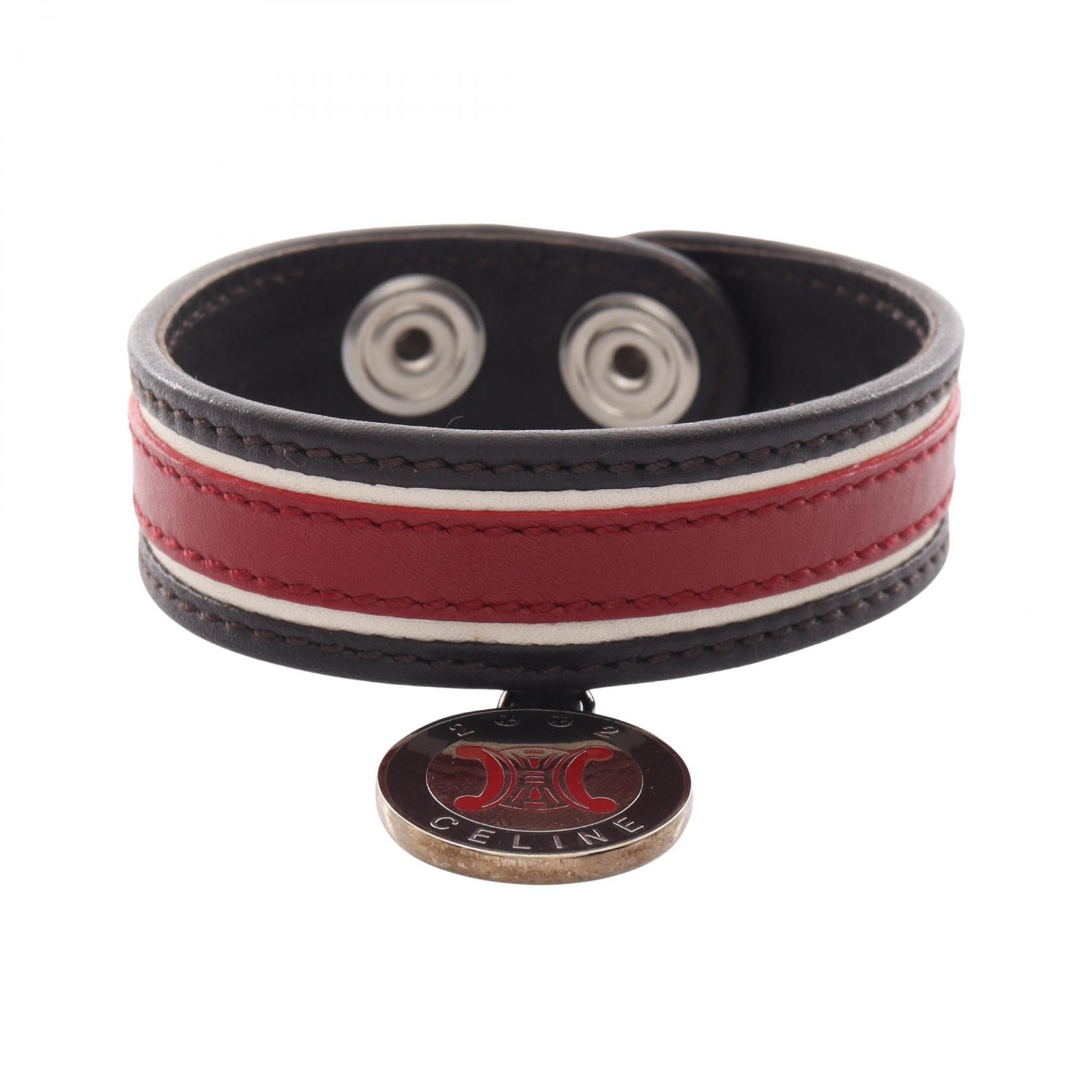 セリーヌ CELINE ブレスレット アクセサリー レザー レディース ブラウン系 / レッド系 【中古】