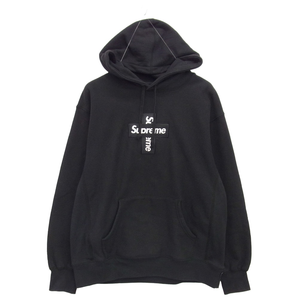 Supreme シュプリーム パーカー 20AW Cross Box Logo Hooded Sweatshirt クロスボックスロゴ フーデッド パーカー スウェットシャツ ブラック系 M【中古】