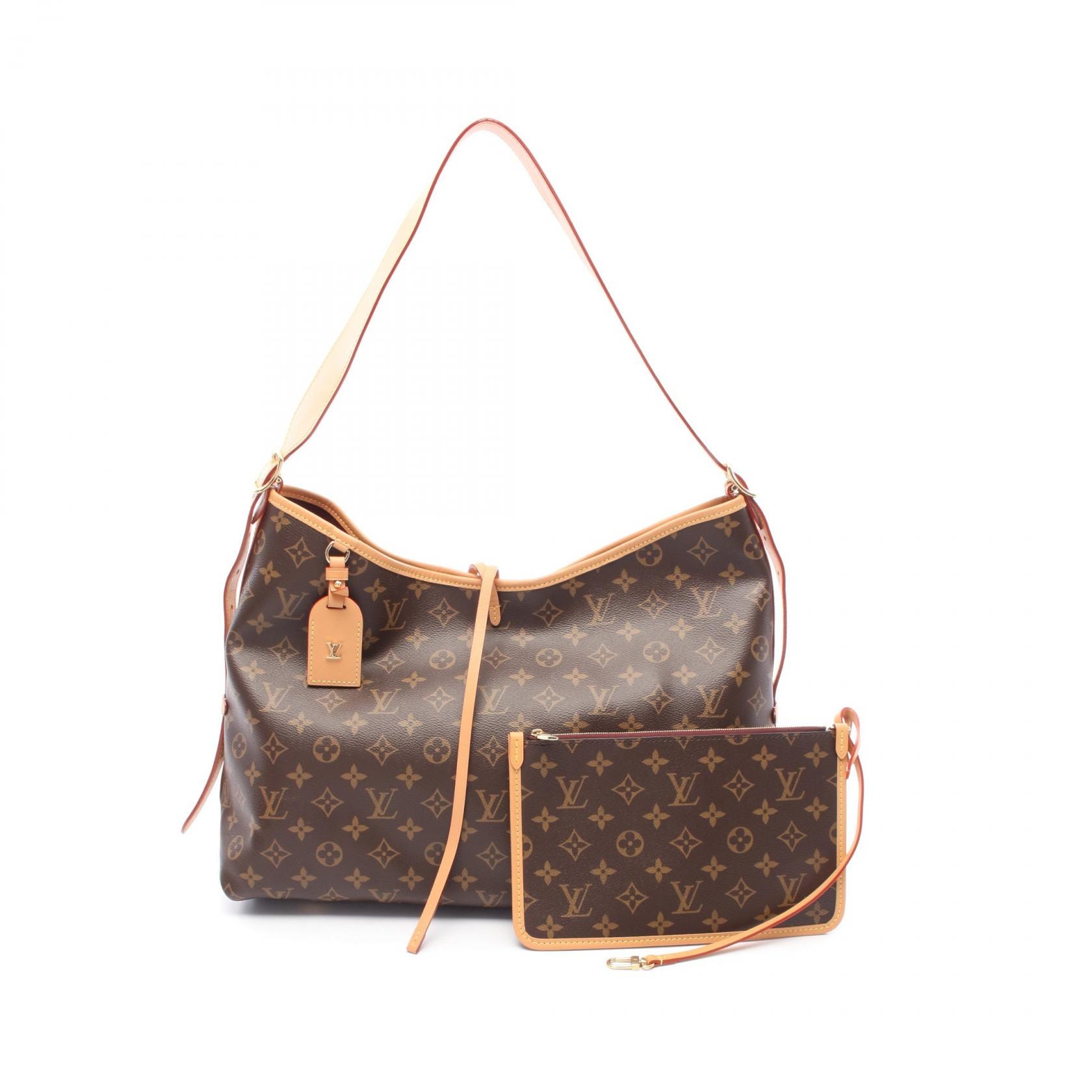 ルイ・ヴィトン LOUIS VUITTON キャリーオール NM MM ショルダーバッグ バッグ PVCコーティングキャンバス レザー モノグラム レディース ブラウン系 M46197 【中古】