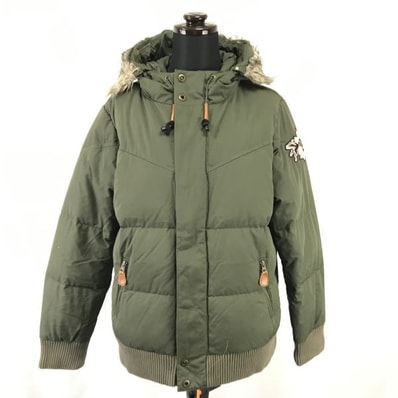 NIKE/ナイキ★肉厚/75%ダウンジャケット【レディースS/カーキ/khaki】モッズコート/アウター風/着脱ファー/Jackets/Jumpers◆cBH272