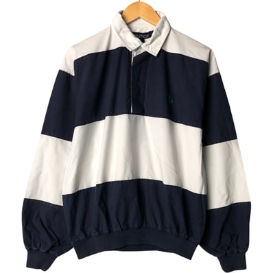 古着 90年代 ノーティカ NAUTICA ボーダー柄 ハーフボタン 襟付き ウォームアッププルオーバー メンズL相当 ヴィンテージ/eaa576812