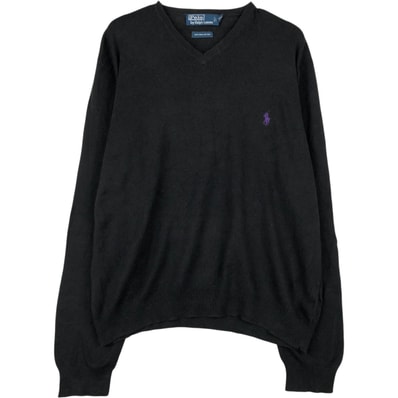 古着 ラルフローレン Ralph Lauren POLO by Ralph Lauren Vネック ピマコットンニットセーター メンズL相当/eaa637243