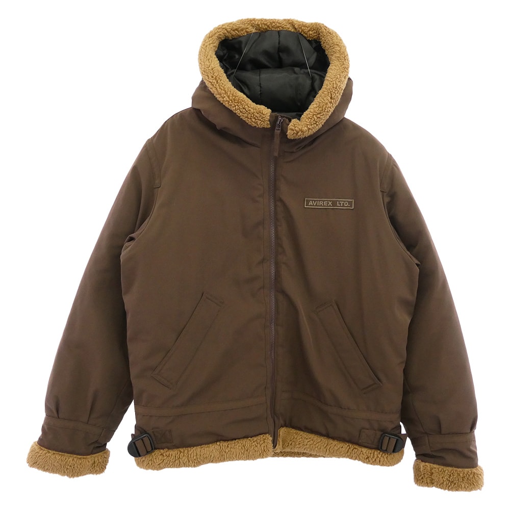 AVIREX アヴィレックス ジャケット 783-2252050 B-3 HOODIE 中綿 ジャケット ブラウン系 XL【中古】