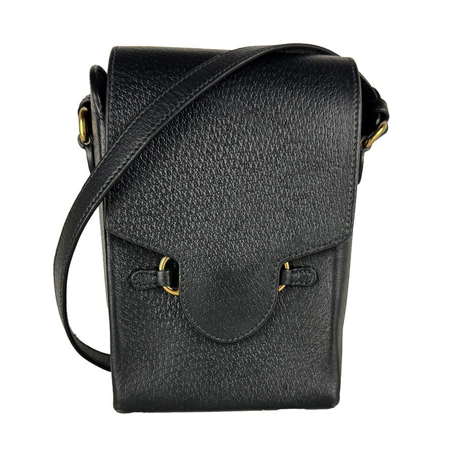 グッチ GUCCI ショルダーバッグ ホースビット レザー ブラック ユニセックス 732302【中古】 z10977