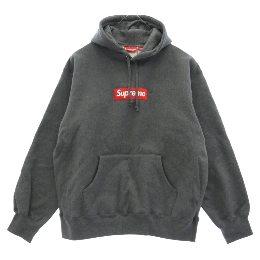 Supreme シュプリーム 21AW Box Logo Hooded Sweatshirt ボックスロゴ フーデッド スウェットシャツ フーディー パーカー グレー系 L【極上美品】【中古】