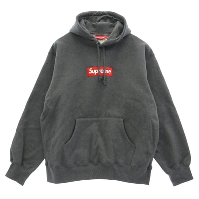 Supreme シュプリーム 21AW Box Logo Hooded Sweatshirt ボックスロゴ フーデッド スウェットシャツ フーディー パーカー グレー系 L【極上美品】【中古】