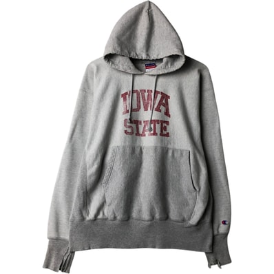 古着 チャンピオン Champion REVERSE WEAVE リバースウィーブ アイオワ州立大学 カレッジ スウェットプルオーバーパーカー USA製 メンズL相当/eaa477288