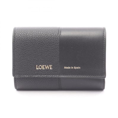 ロエベ LOEWE バーティカル ウォレット スモール 三つ折り財布 財布 レザー レディース ブラック系 C612S33X011100 【新品】