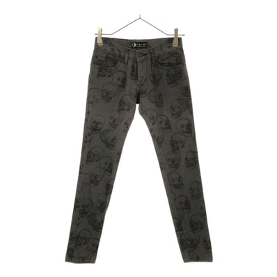 ANDY WARHOL BY HYSTERIC GLAMOUR アンディウォーホル バイ ヒステリックグラマー 日本製 スカル柄 スリムパンツ XXS ボタンフライ