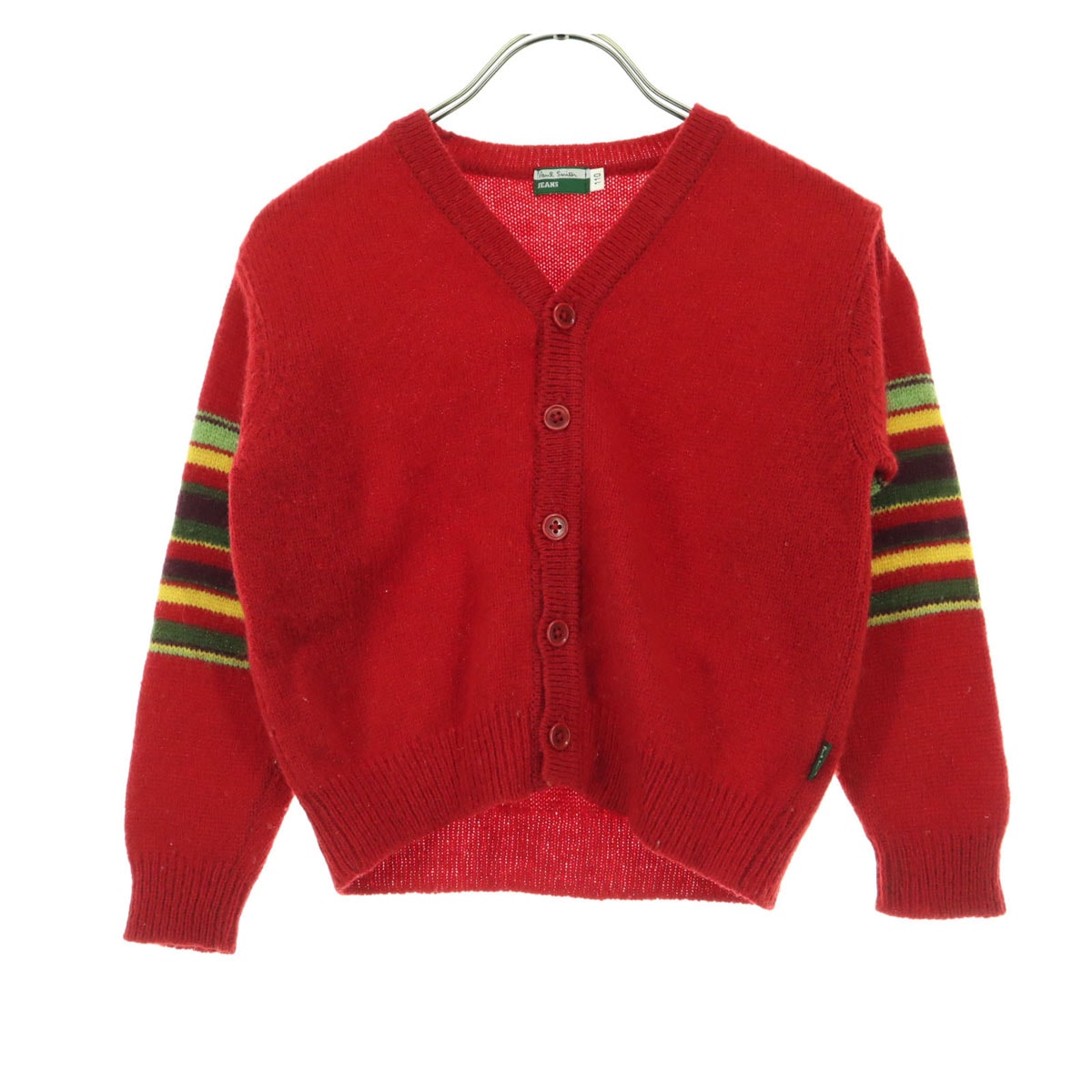 Paul Smith JEANS ポールスミスジーンズ 日本製 長袖 ニットカーディガン 110 レッド