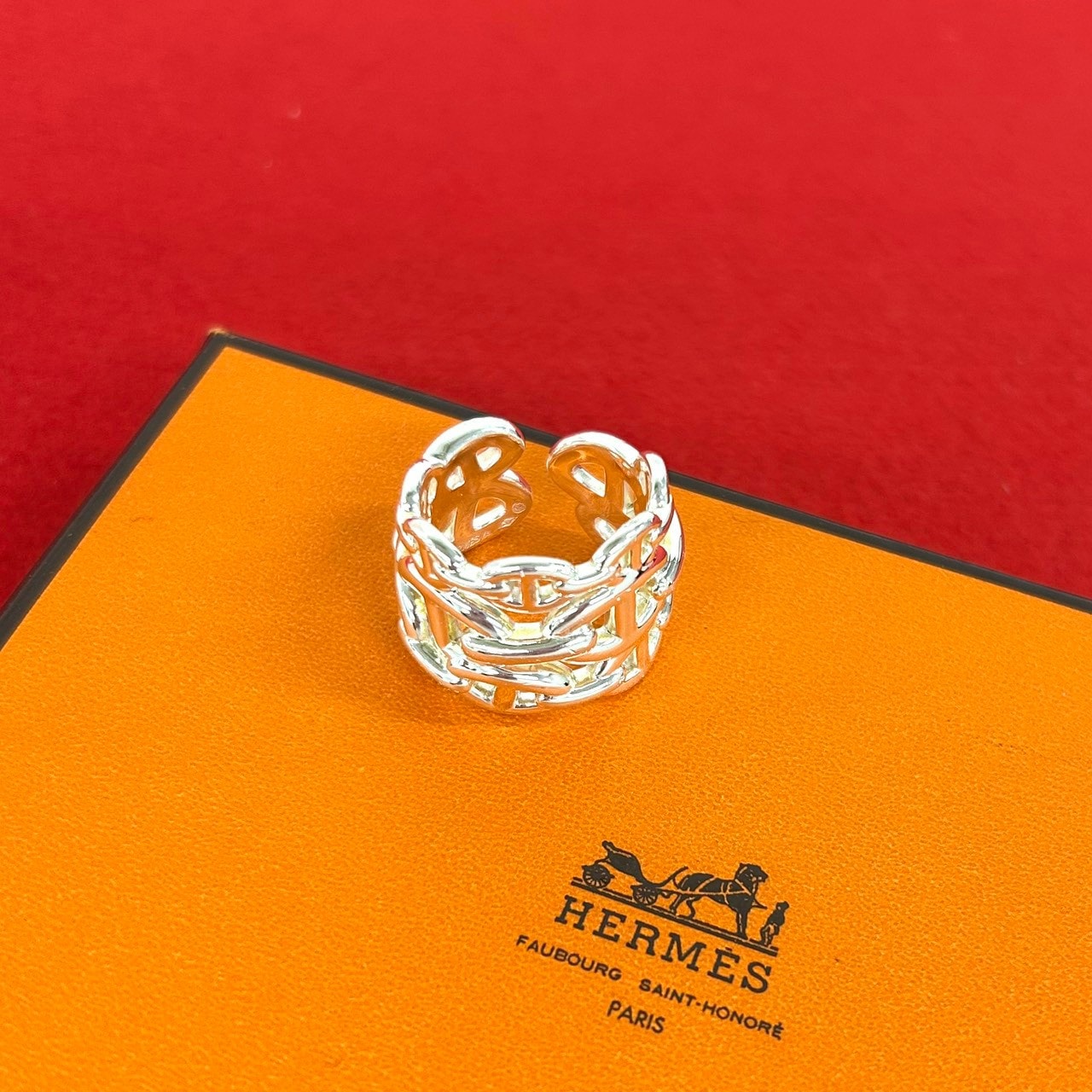 HERMES エルメス アンシェネ GM リング シルバー925 リング・指輪 17号 シルバー
403-4