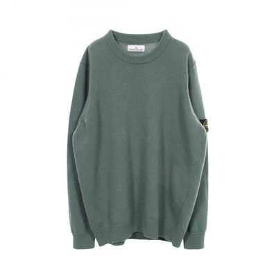 Stone Island Crew Neck Lambswool Knit Sweater "Grey Green" 8115508A3