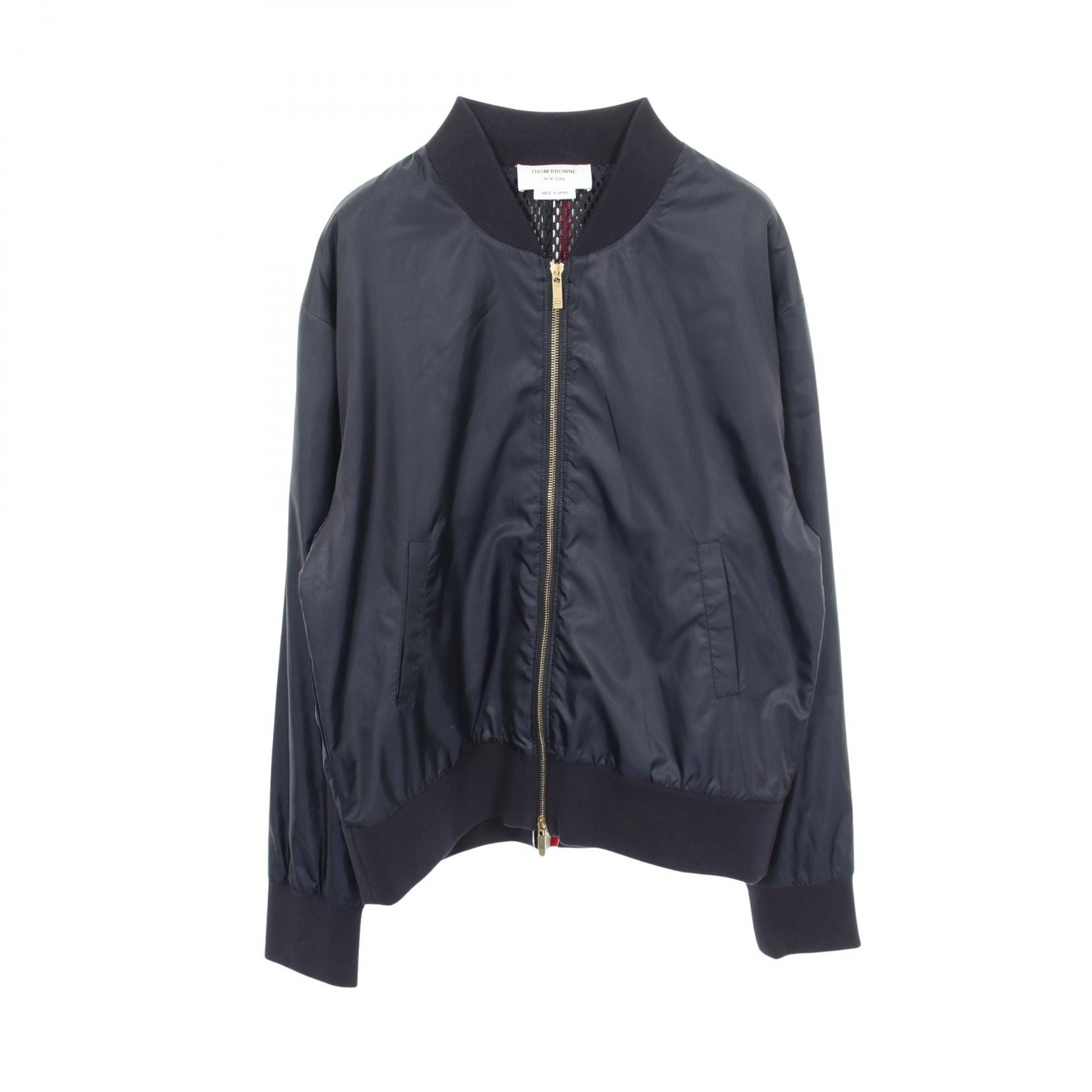 トムブラウン THOM BROWNE トリコロール ブルゾン 衣料品 アウター ポリエステル メンズ ネイビー系 MJT171A-03215415 【中古】