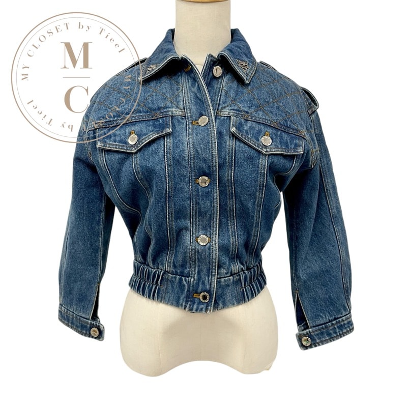 ルイヴィトン LOUIS VUITTON モノグラム アウター ネイビー ロゴ デニムジャケット キルティング