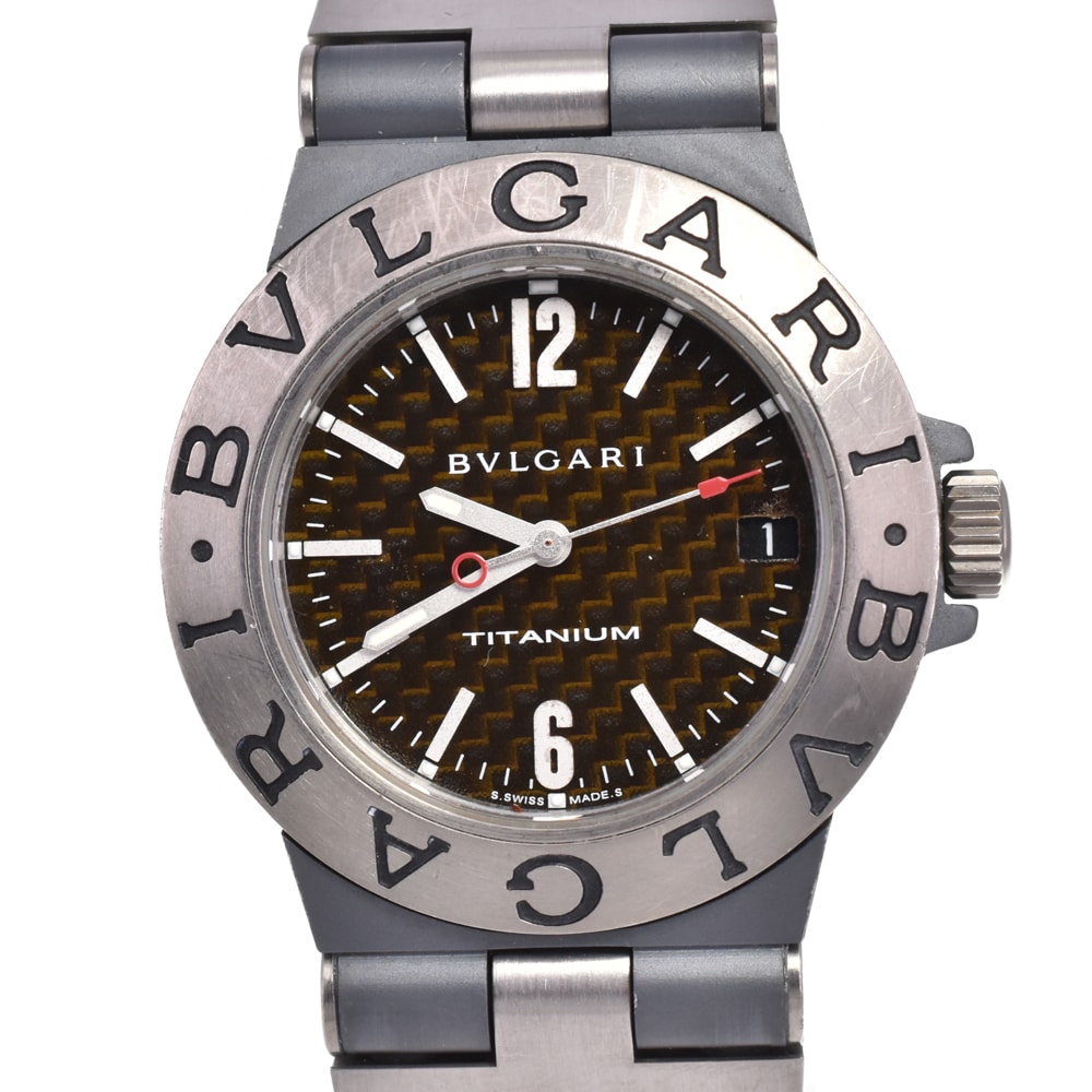 値下 ブルガリ BVLGARI TI32TA ディアゴノ チタニウム デイト クォーツ ユニセックス A#146534