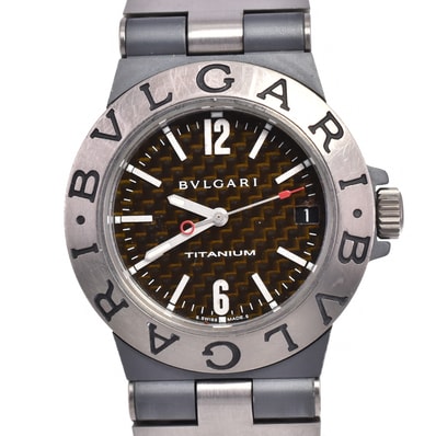 値下 ブルガリ BVLGARI TI32TA ディアゴノ チタニウム デイト クォーツ ユニセックス A#146534