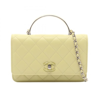 シャネル CHANEL マトラッセ ショルダーバッグ バッグ ラムスキン(羊革) レディース イエロー系 AP3705 【中古】