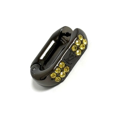 【片耳1個のみ】ルイヴィトン メンズ フープ ピアス パラダイスチェーン 黒x黄