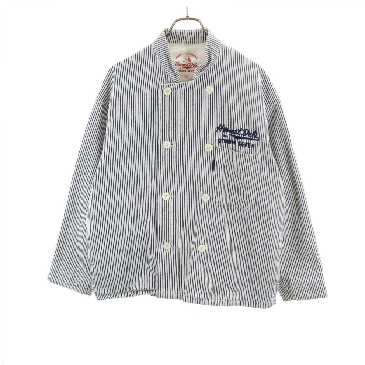 GU 長袖 ヒッコリーデニム シェフ シャツ