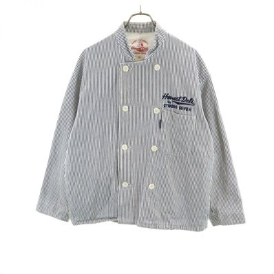GU 長袖 ヒッコリーデニム シェフ シャツ
